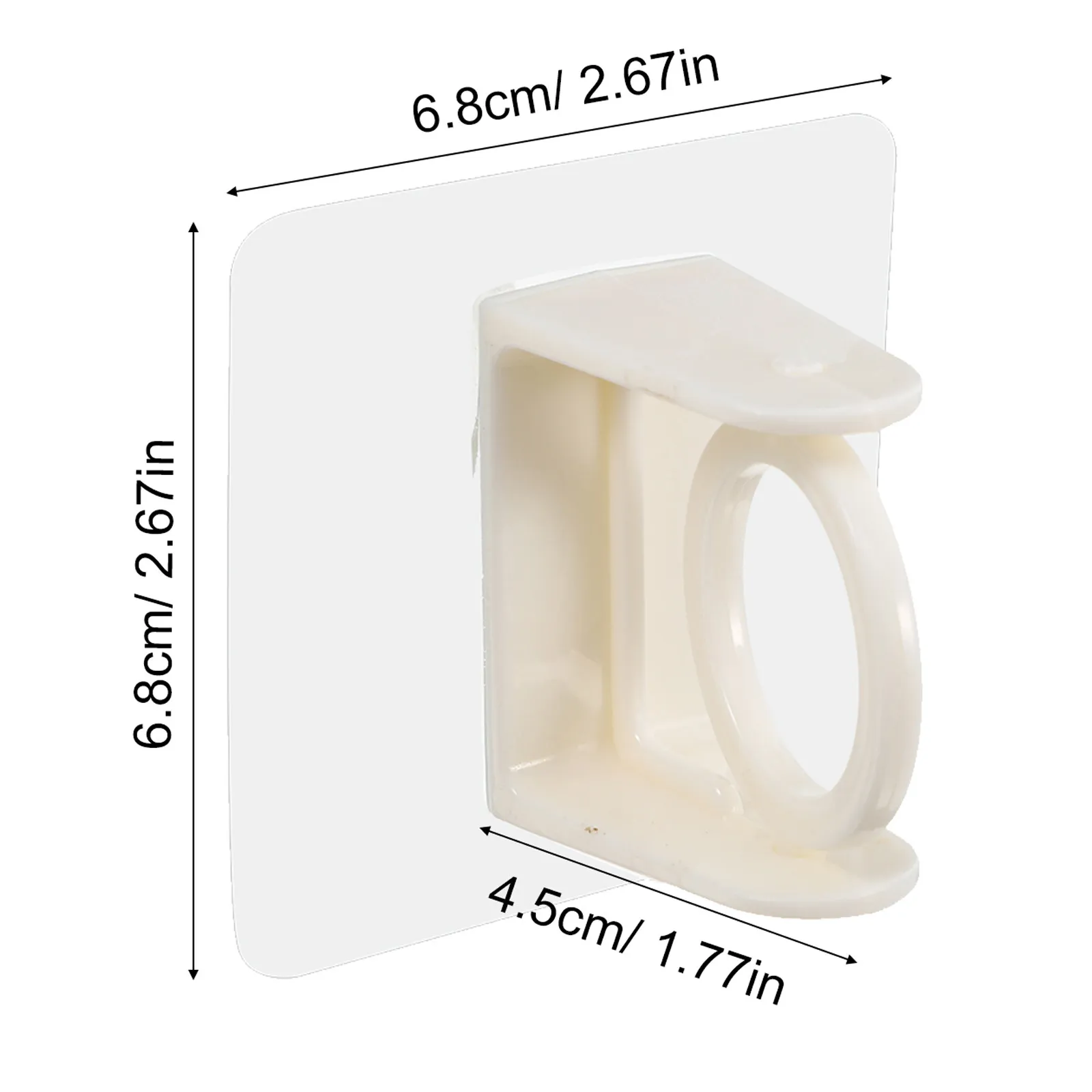 4Pcs Rotating Curtain Rod Hooks No Drill Adhesive Bracket Set Adjustable Angled Plastic Curtain Pole Holder for Bathroom Bedroom view 4