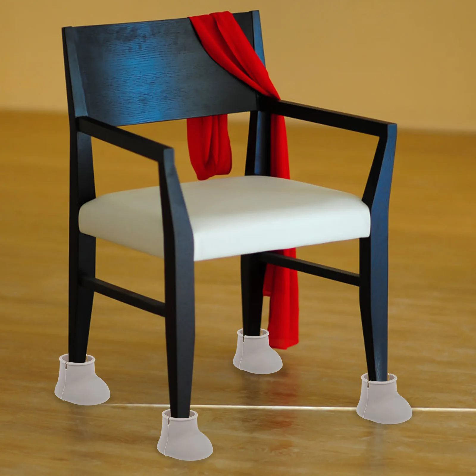 

4pcs Anti Slip Silicone Covers for Chairs Tables Desk Feet Grey Round Furniture Leg Protectors Table Protection Floor Damages