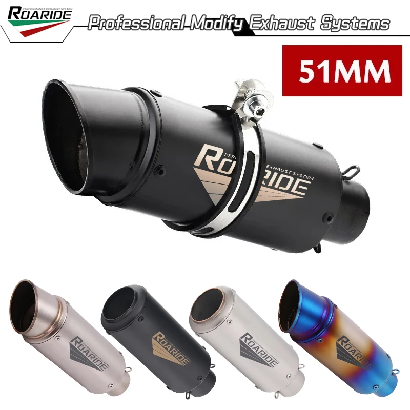 38-51MM Universal Motorcycle Racing Dirt Bike ATV Exhaust Muffler Tail Pipe Removable DB Killer  Slip On Modified System