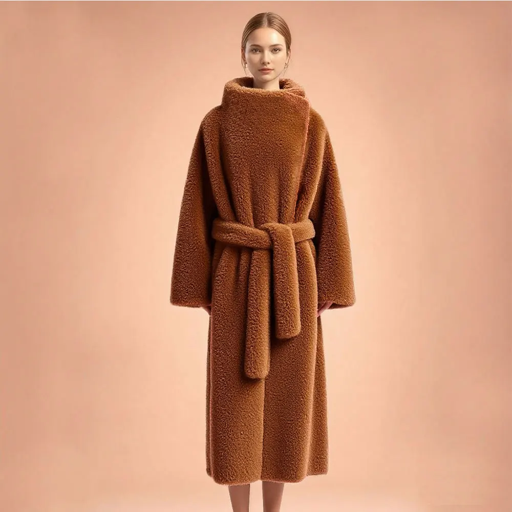 

Women Winter Lamb's Wool Fur Jacket X-Long Parkas Warm Plush Fluffy Faux Fur Coats Korean Overcoat Female Oversized Clothing