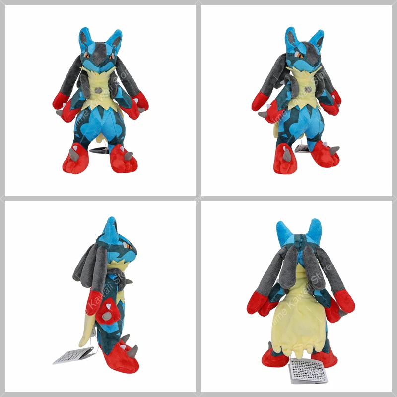 Mega Lucario Pokemon Plush Stuffed Toys Kawaii Riolu Shiny Lucario Halloween Quality Animal Peluche Doll Children Kids Gifts