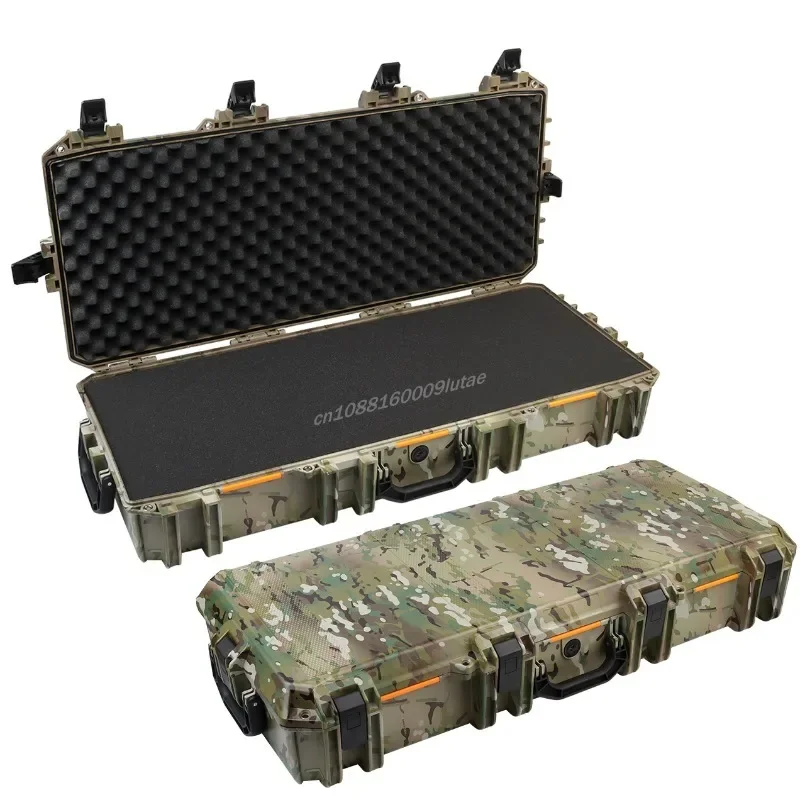 Tactical Storm Safety Case 36.6in Camping Hunting Shooting Outdoor Rifle Tooling Sponge Box Shockproof Anti-theft with Wheels