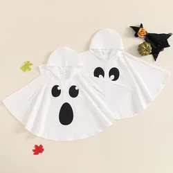 Kid Disfraz Costume di Halloween Ghost Print Hood Cape Cosplay Clothes mantello per neonati maschi e femmine Carnival Fancy Dress Up Party