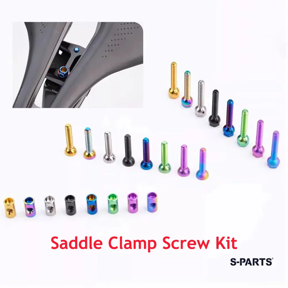 A Set S-PARTS titanium screws saddle locking screws seatpost titanium screws for VOICE VFV seatpost titanium bolts