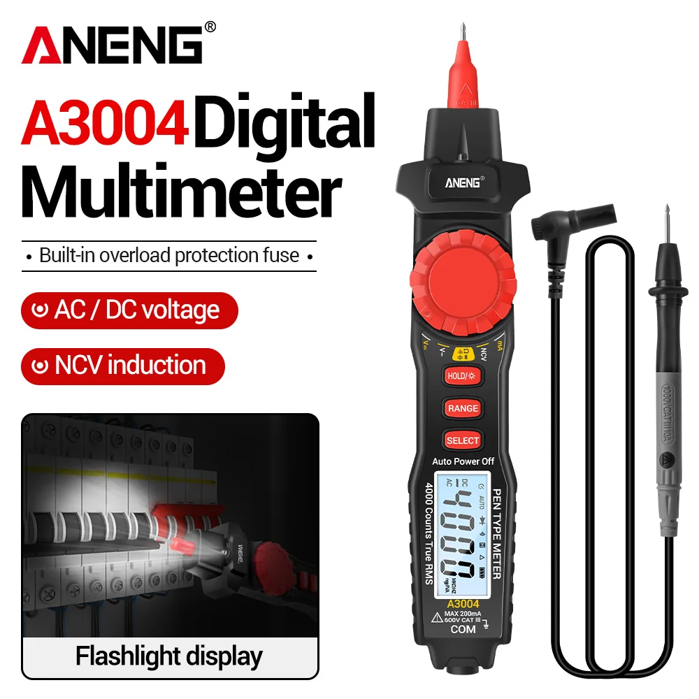 Digital Multimeter Pen Smart ANENG A3004 High-definition Screen AC/DC Voltage NCV Induction Handheld Profesional Electronic Test