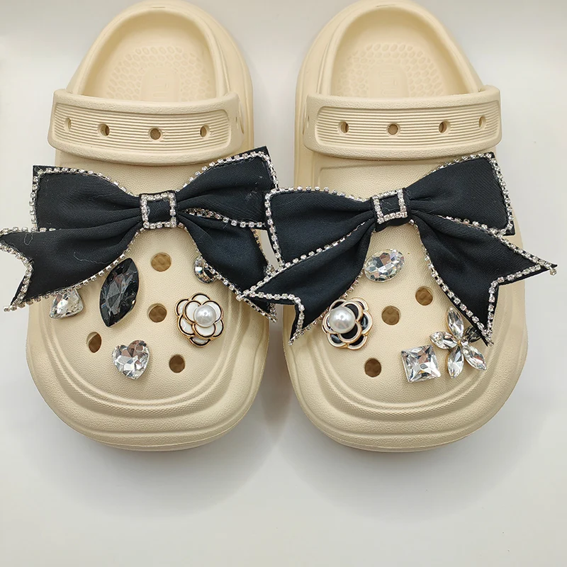 Big Bow Strass Schuh Charme DIY Schuh dekorationen Knopf Zubehör für Bogg Bag Slides Sandalen Clogs Kinder Geschenke