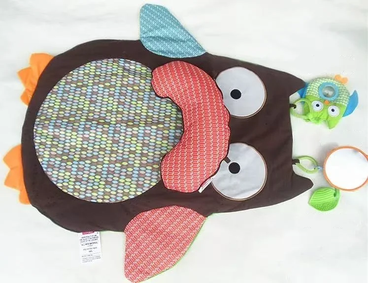 Tapis de jeu en peluche douce pour bébé, 76cm x 76cm, tapis de jeu pour activités rampantes, coussin de jeu, oreiller rembourré, traversin, anneau de dentition, cadeau