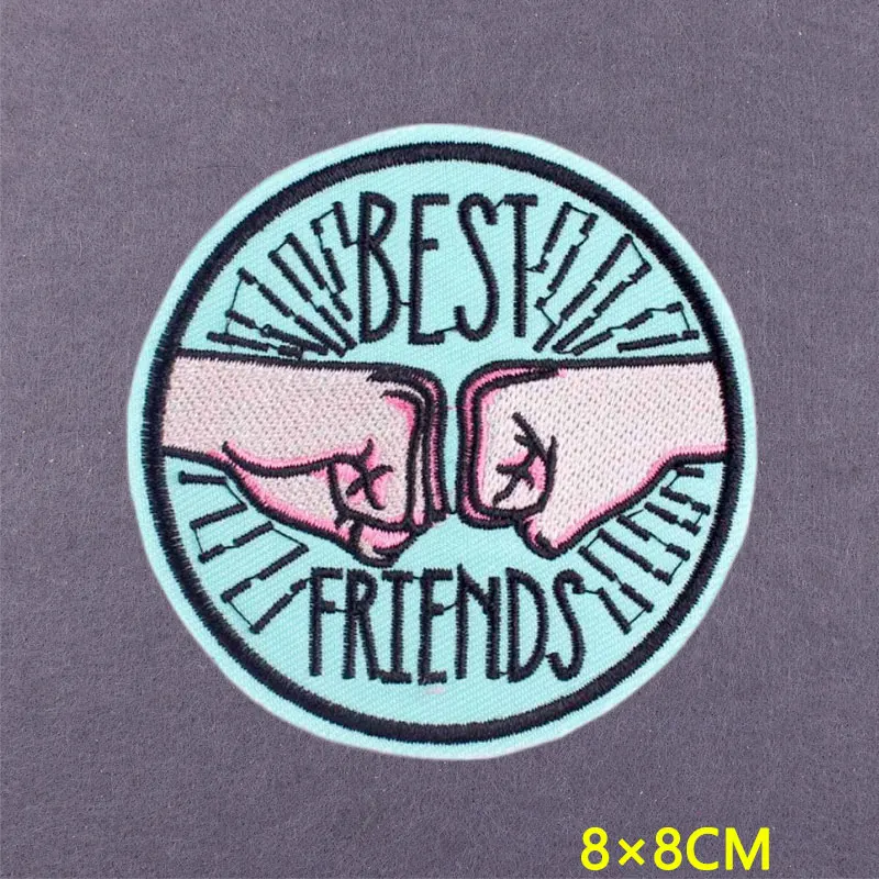 Friends Don\'t Lie Patches For Clothing Slogan Stripes Iron On Patches On Clothes DIY letter Embroidery Patch Badges On Backpack