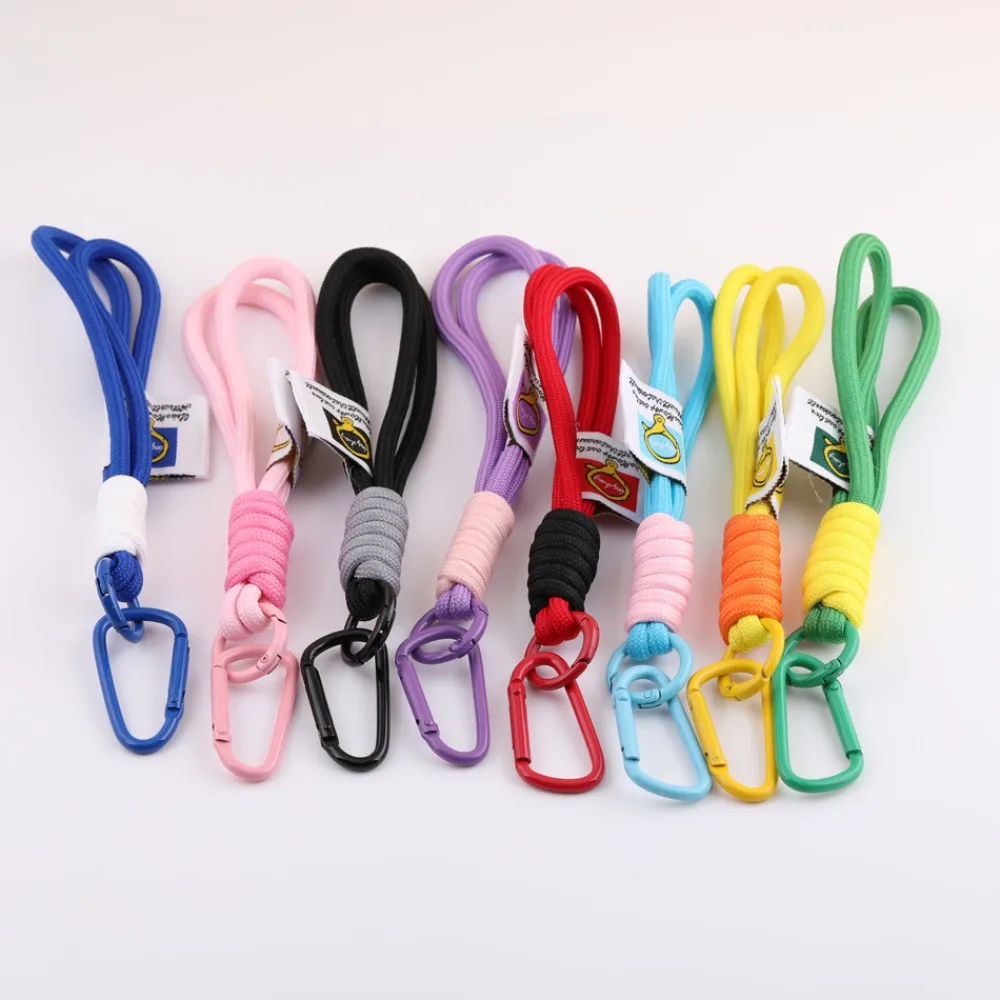 9PCS INS wind D-shaped polyester fiber woven keychain DIY jewelry making handmade homemade doll mobile phone lanyard jewelry accessories