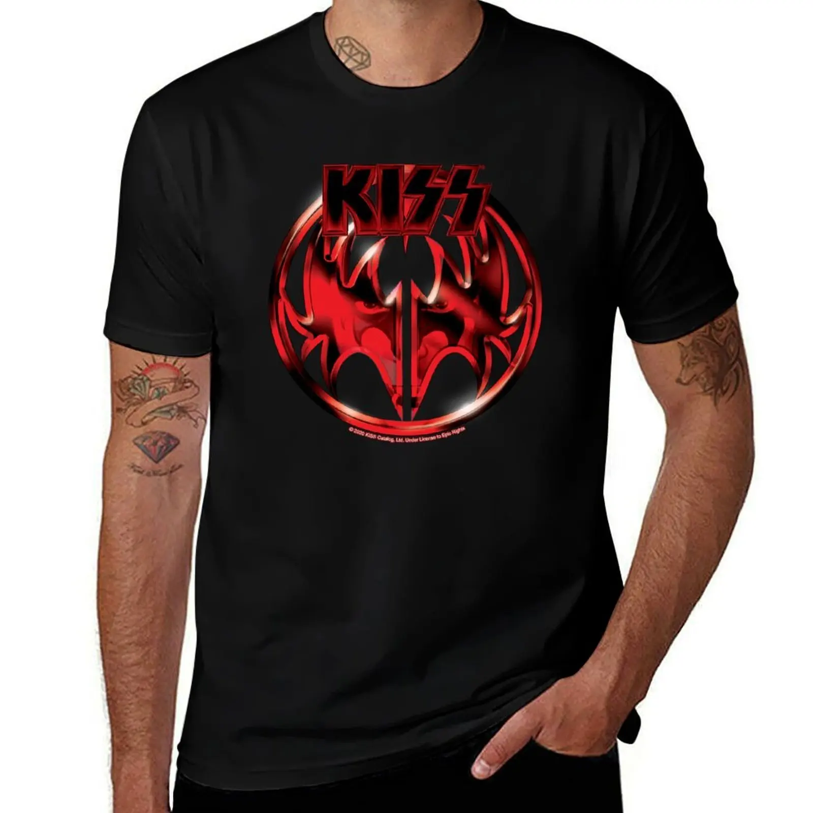 

KISS  the band - Demon Red Logo T-Shirt anime tshirt man t shirt heavy cotton T-Shirt