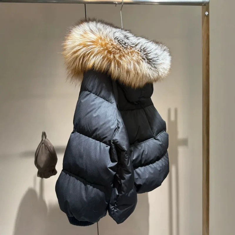 Women's Oversized Down Jacket Hooded Warm Winter Oversize Down Jacket Cold Weather Goose Down Padding Women Luxury City Wear