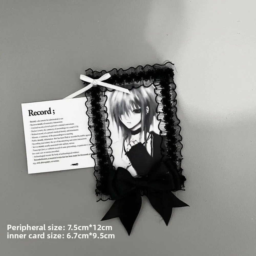 

Готовый кружевной футляр для карт INS с белой розой, небольшой набор, высокоэстетичный аксессуар для школьной сумки 2D.