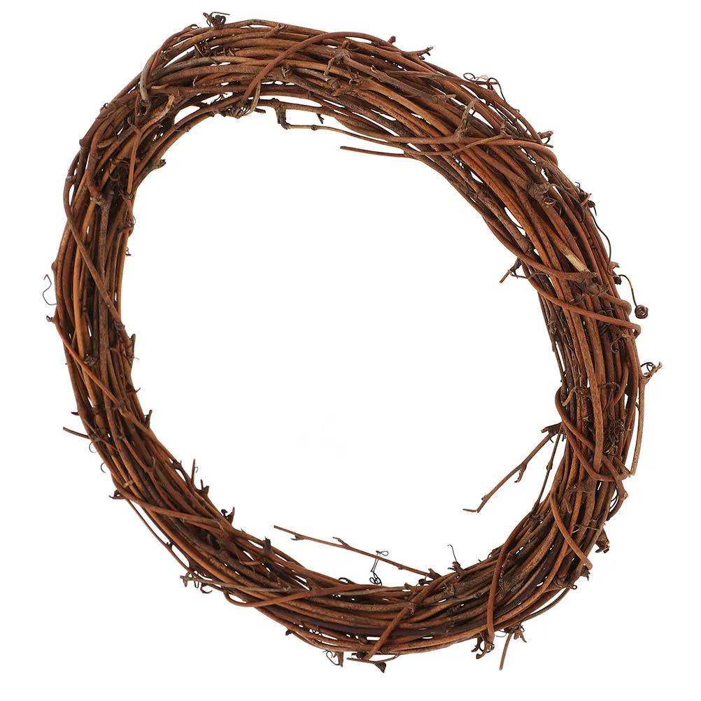 

Natural Grapevine Wreath Twig Vine Rattan Branch Wood Hoop Garland for Seasonal DIY Christmas Decorations 30cm