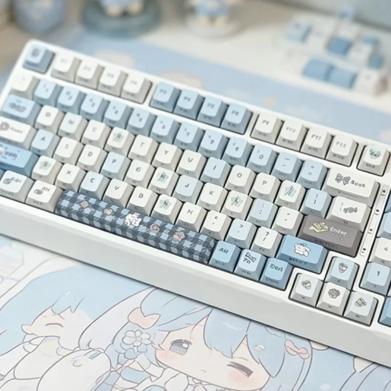 Cute Healing Theme Keycaps Set Customization PBT Sublimation Cherry Profile Keyboard Cap for Mechanical Keyboard Accessories