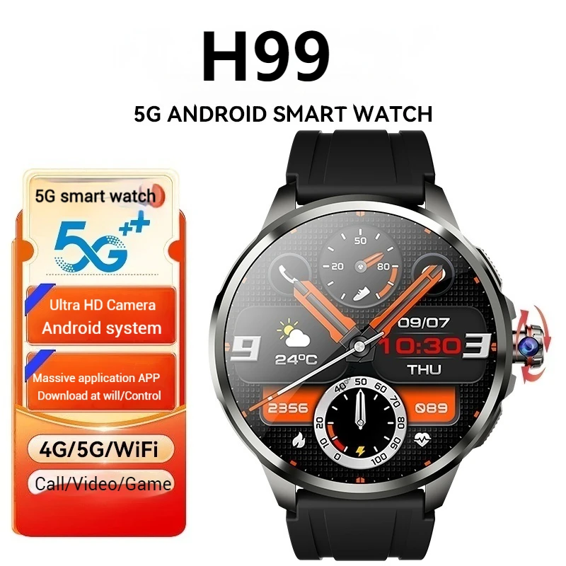 H99 Smartwatch Original Android-Bluetooth Dual System 1.95-inch 720*720 Amoled Video Call WIFI GPS NFC smart watches for men