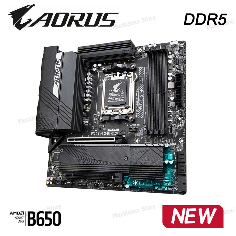 New B650 Mainboard GIGABYTE B650M AORUS ELITE AX DDR5 Motherboard AMD RYZEN 9 7900X CPU KINGSTON RGB 6000MHz 32GB Meomory Combo