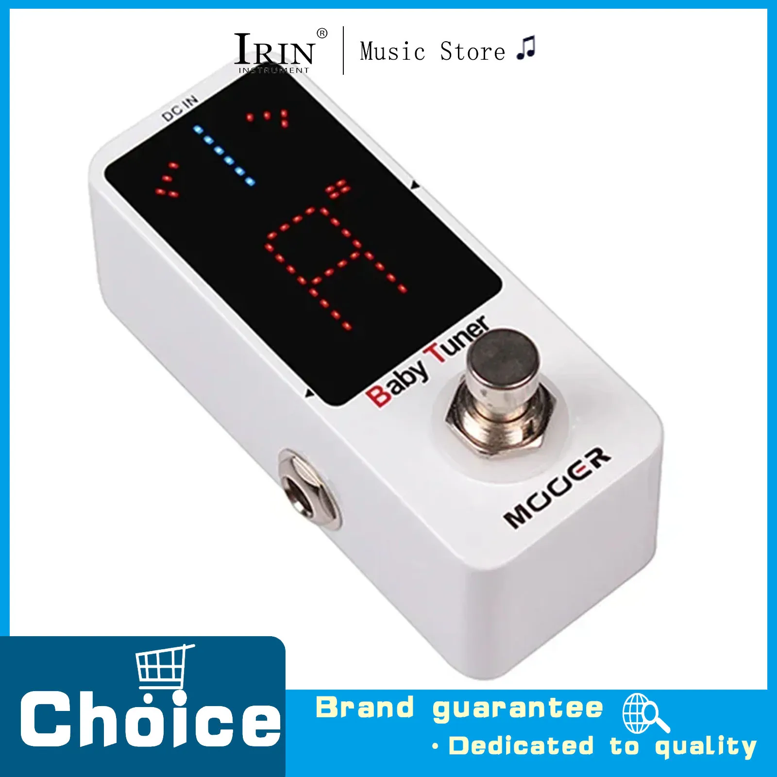 

Гитарная педаль эффектов с монофоническим разъемом 1/4, высокоточный LED-дисплей, True Bypass, хроматический тюнер для бас-гитары, педаль для одиночных эффектов