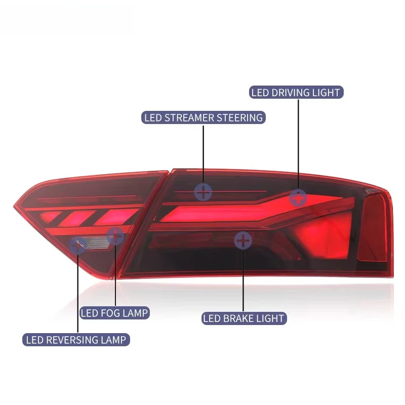 

Для A5 S5 задние фонари 2008-2016 автомобильные аксессуары обновление Plug and Play задний фонарь светодиодный задний фонарь в стиле RS5 JUSHUN