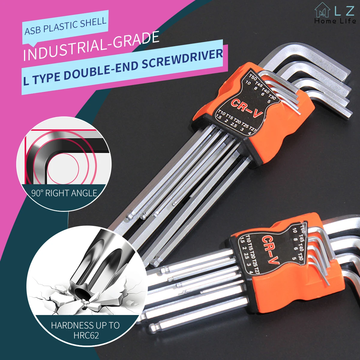 9Pcs Double-End Screwdriver Hex Allen Key Set Torx Wrench Screwdriver Bits Star Spanner Key Hand Tools