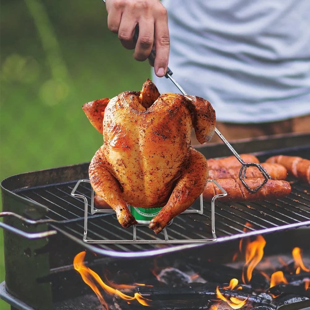 

Foldable Chicken Roaster Holder Premium Ergonomic Design for Roasting Chicken Turkey Grouse Goose Poultry Fat Drip Grilling