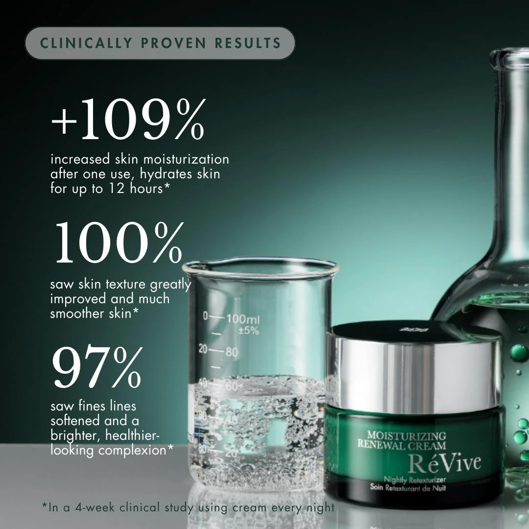 RéVive Moisturizing Renewal Cream / Nightly Retexturizer - Anti Aging Face Cream for Gentle Exfoliation & Skin Renewal with Glycolic Acid & Bio-Renewal Peptide (50 ml/1.7 oz)