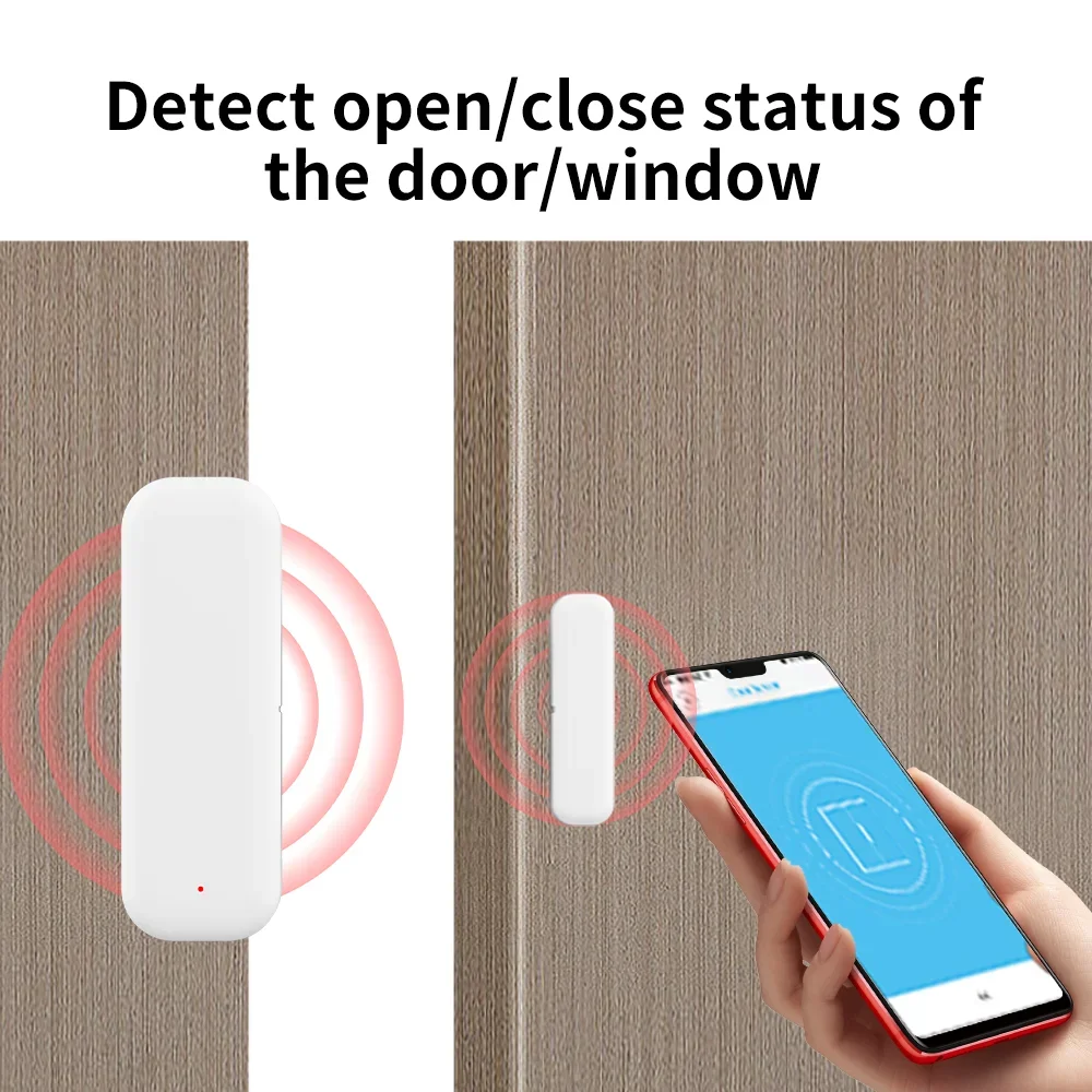 Tuya Zigbee 3.0 Door Sensor Window Sensor Contact Sensor For Smart Home Smart Life APP Remote Control Compatible with Alexa