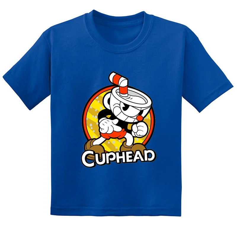 New Arrival Cute Cuphead Graphic Funny Kids T shirt Cartoon Baby Boys Girls Clothes Summer Children Cotton Short Sleeve T-Shirt