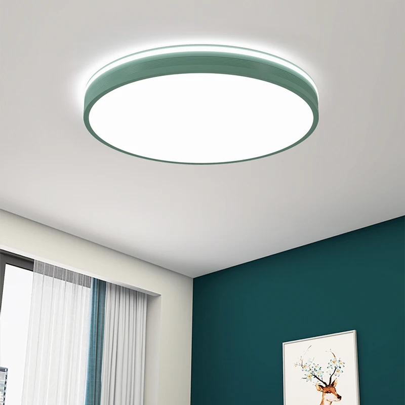 Imagem -05 - Modern Nordic Circular Lâmpada Led Teto Macaron Cor Quarto Sala de Estar Varanda Quarto de Criança Home Light