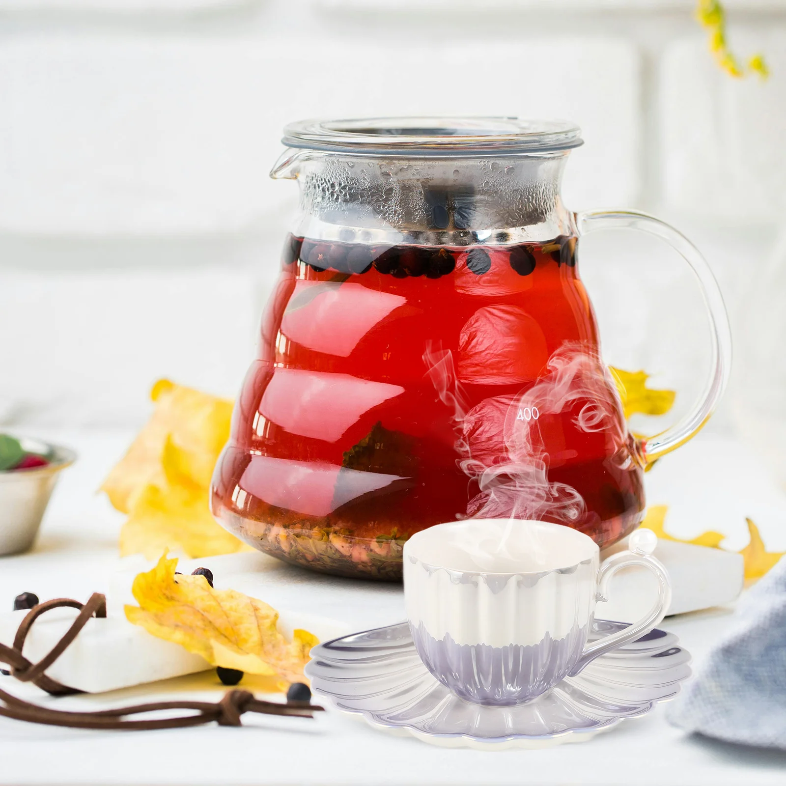 

1Set Ceramic Coffee Cup Saucer Set Seashell Design Gradient Purple Large Capacity Creative Mug Tea Milk Coffee Cup