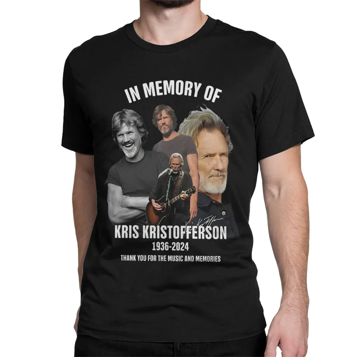 Men Women In Memory Of Kris Kristofferson T Shirts Cotton Clothing Funny Short Sleeve Round Collar Tee Shirt Plus Size T-Shirts