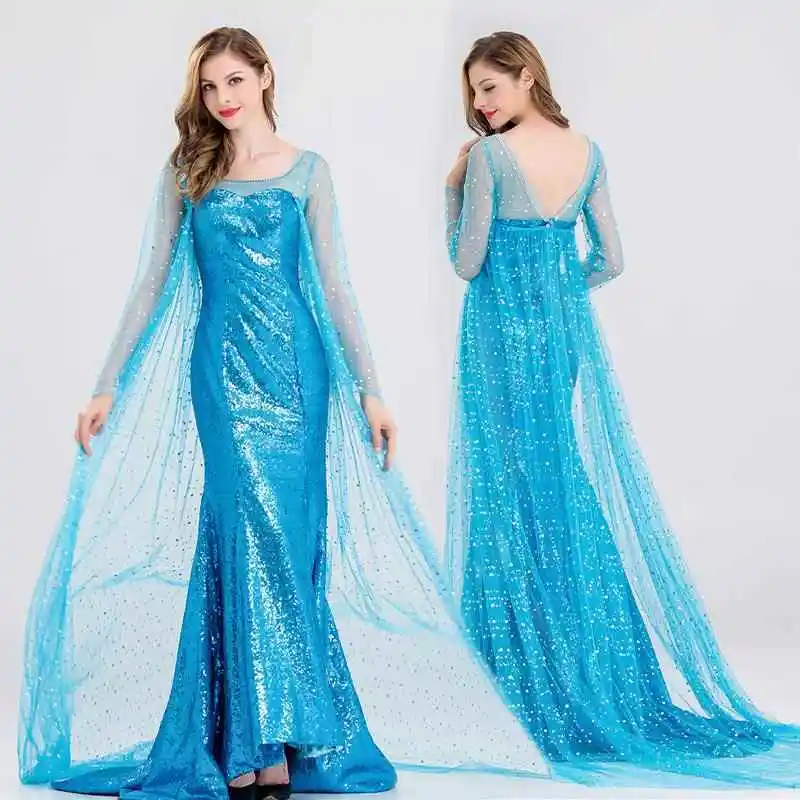 Disfraz de Princ de Halloween, traje de actuación de bebé de la nieve del Príncipe Dr Han, disfraz de Anna Elsa de príncipe de hielo de tamaño adulto