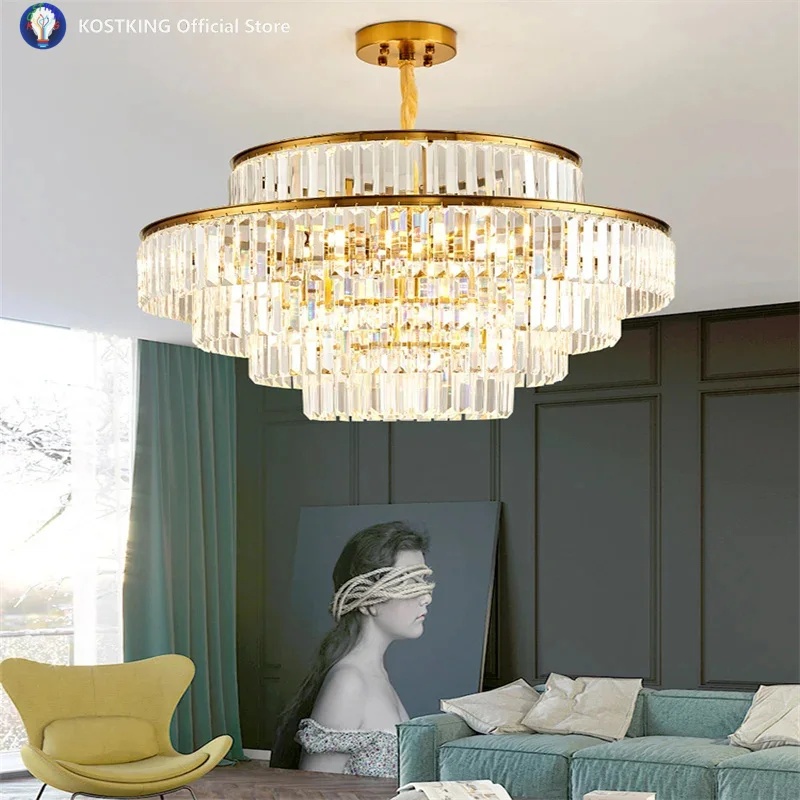 Modern 5 layers crystal Luxury Chandelier For Wedding Hall Living Room Decoration LED Ceiling Lamp Home Indoor Suspension