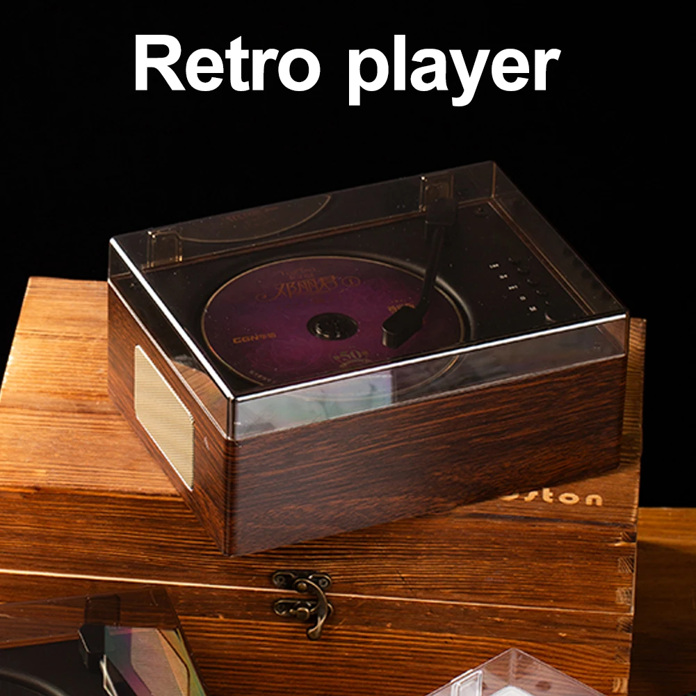 Retro Portable Bluetooth CD Player with Remote Control Rechargeable Music Device for Home and Outdoor Use