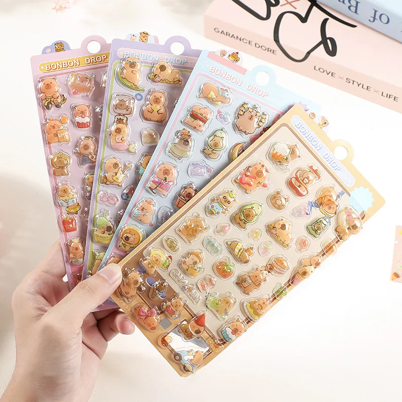 

40 шт./лот Kawaii Capybara 3D наклейки Скрапбукинг DIY дневник декоративная наклейка этикетка для альбома для детей общества markii iç iç즙