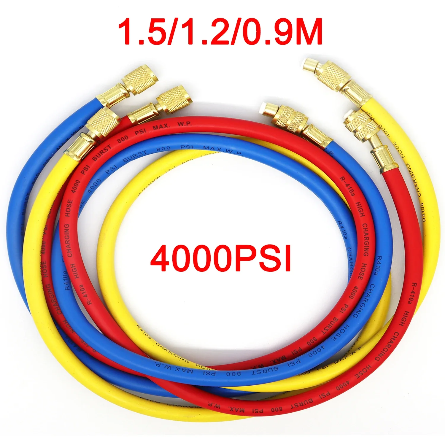 

Набор шлангов для зарядки переменного тока R410a, 3 цвета, резьба 1/4 дюйма/16 дюйма, SAE, рабочее давление 800-4000 PSI, подходит для R134a HVAC