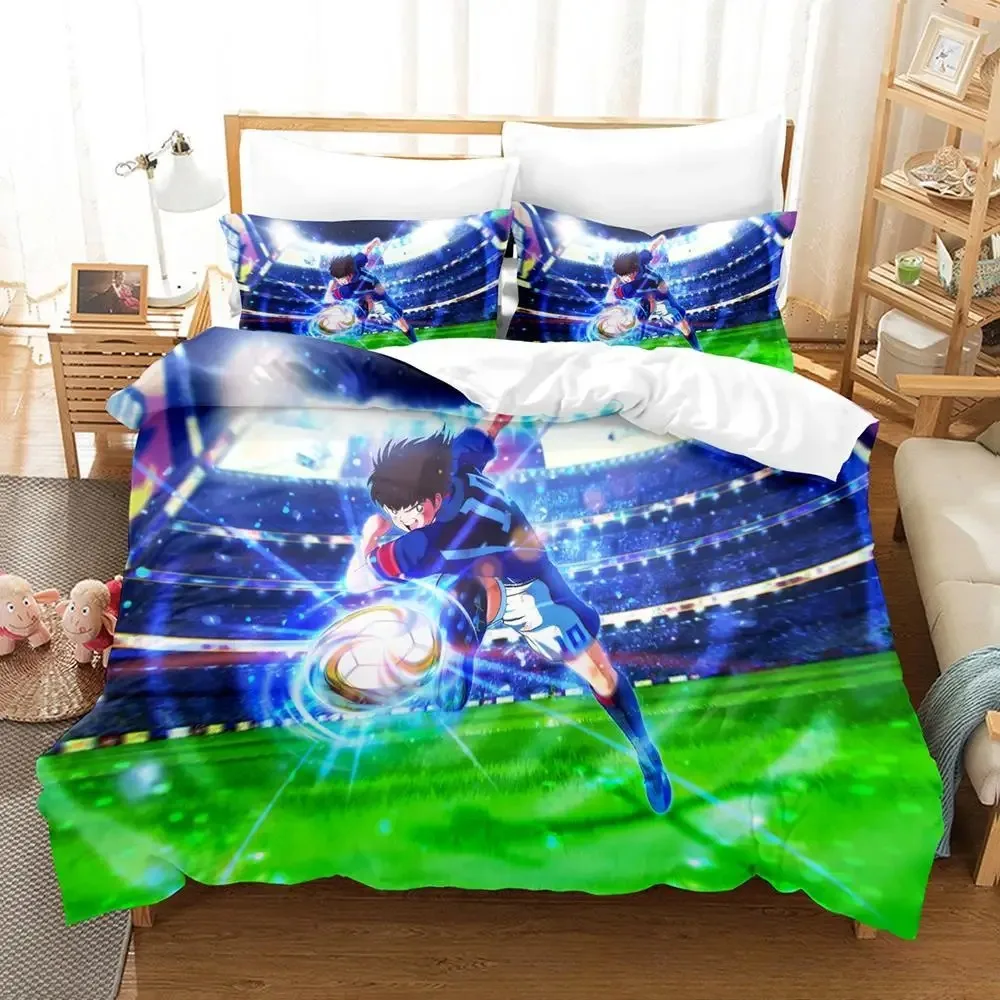 

3D Print New Captain Tsubasa Bedding Set Soft Comforter Cover With 1/2pcs Pillow Shams For Kids Adults Microfiber Quilt Cover