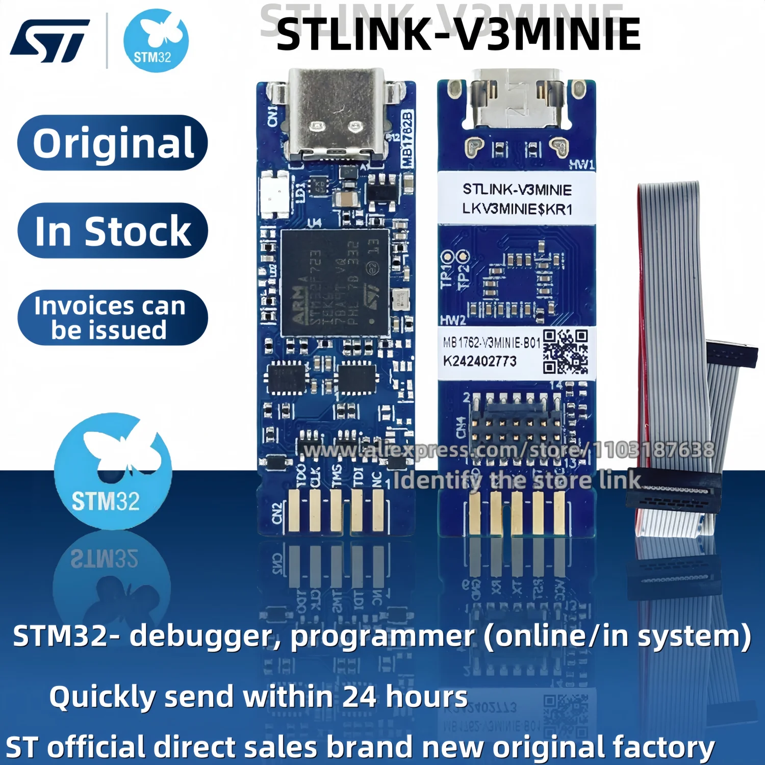 1PCS/LOT STLINK-V3MINIE STM32 Compact Online Debugger and Programmer Original stock