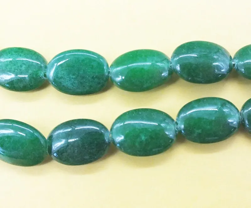 10 shares 13x18 oval Green Malay Jades Stone Beads for Jewelry Making Bracelet, Necklace Material 15