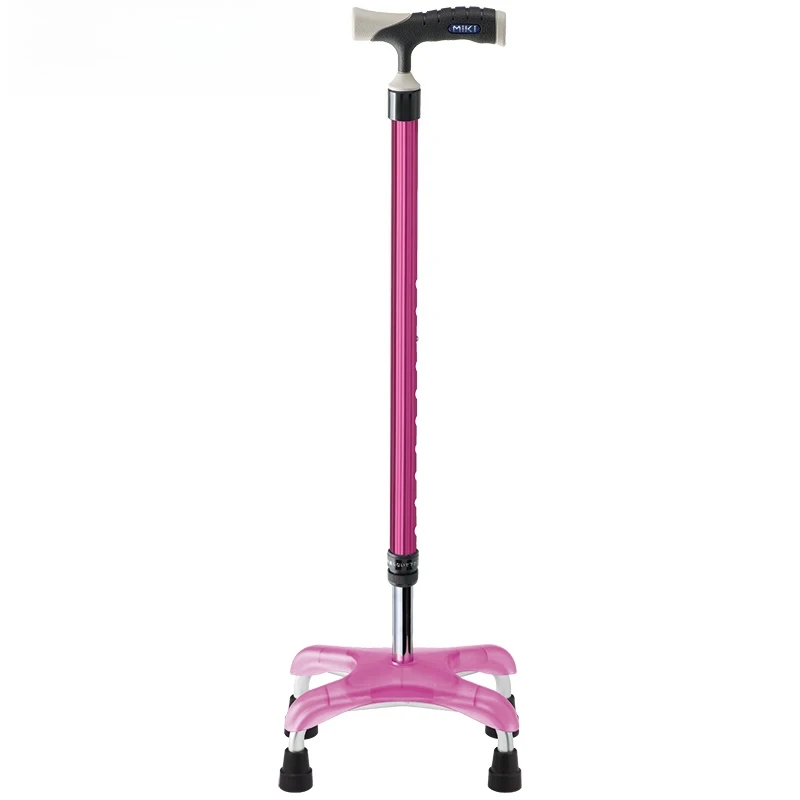 Four-corner crutches Elderly aluminum alloy crutches Retractable crutches Non-slip canes Height adjustable