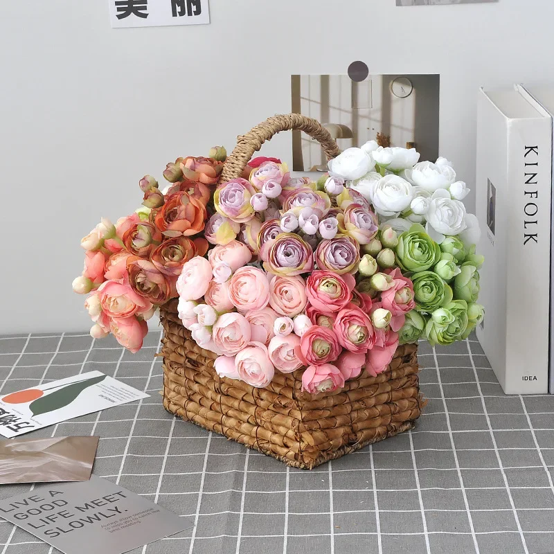 

6pcs/set Artificial Lotus Flowers Hand Bouquet Wedding Home Decor Simulation Flower Bridesmaid Hand Bouquet Home Decoration