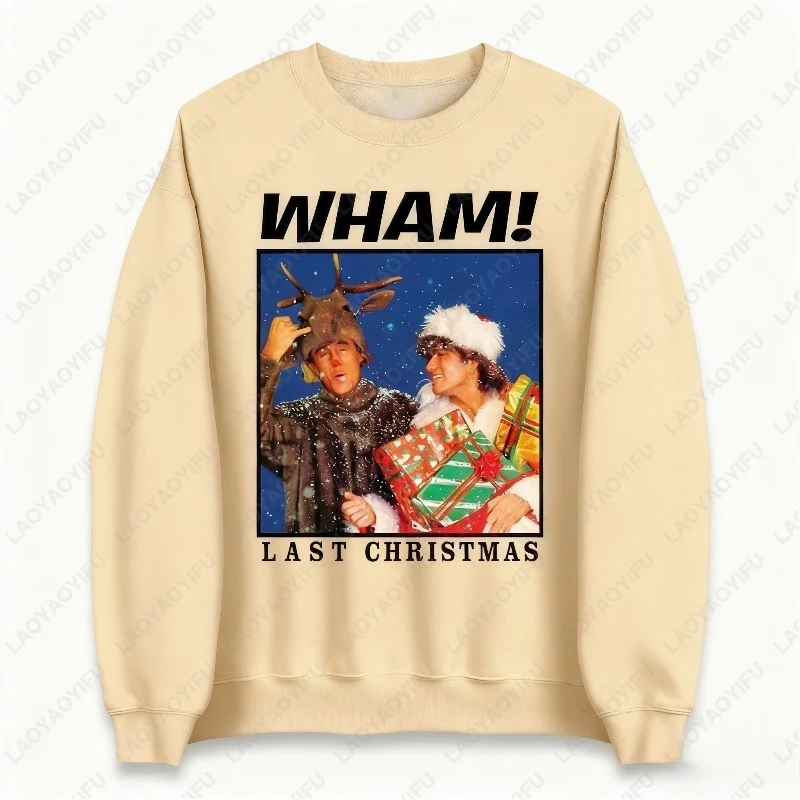 خمر جورج مايكل عيد الميلاد البلوز Wham آخر عيد الميلاد 80s ريترو Crewneck البلوز مضحك عطلة الموسيقى تتجه البلوز