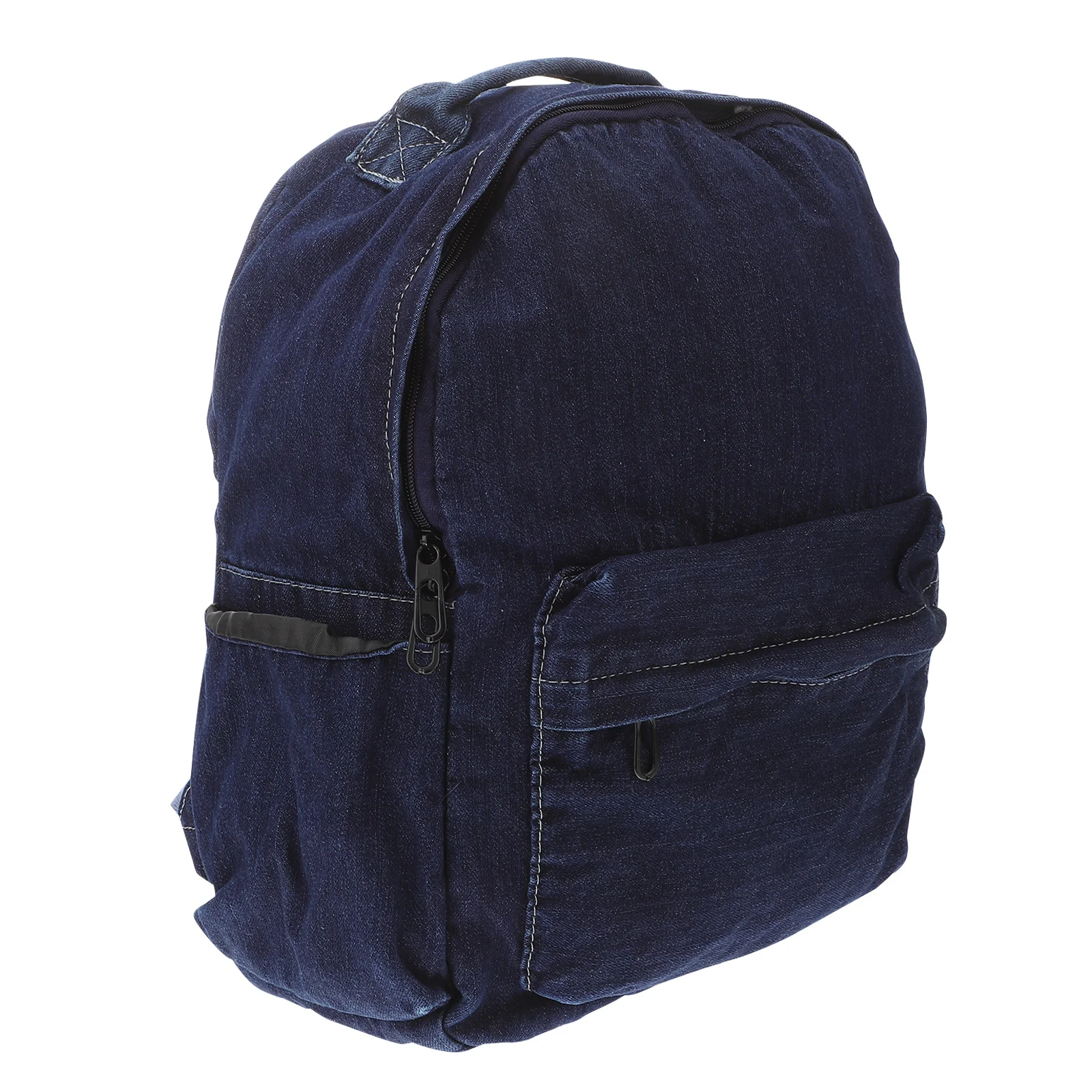 Dark Blue Denim Retro School Backpack Large Capacity Satchel Bag for Girls Students Travel Casual Use Denim Backpack