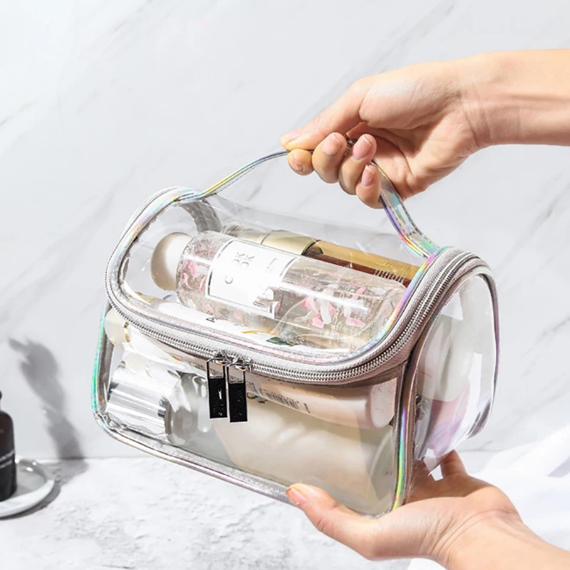 Transparent Cosmetic Bag PVC Waterproof Makeup Storage Case Travel Organizer Pouch Beauty Case Bath Toiletry Wash Bag