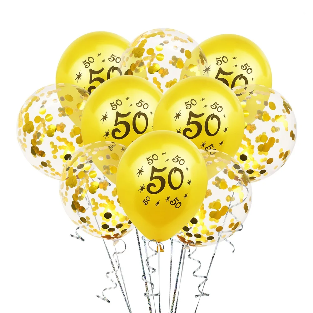 

20pcs Birthday Balloons Confetti Latex Printing Golden Party Decorations Festive Atmosphere Photo Material