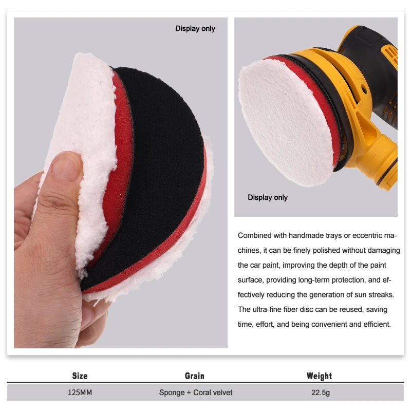 5 Inch 1/5 Pcs Ultra-Fine Fiber Disc Pad Cutting Pad Hook and Loop for Heavy Cut for Car Polisher Buffing and Polishing