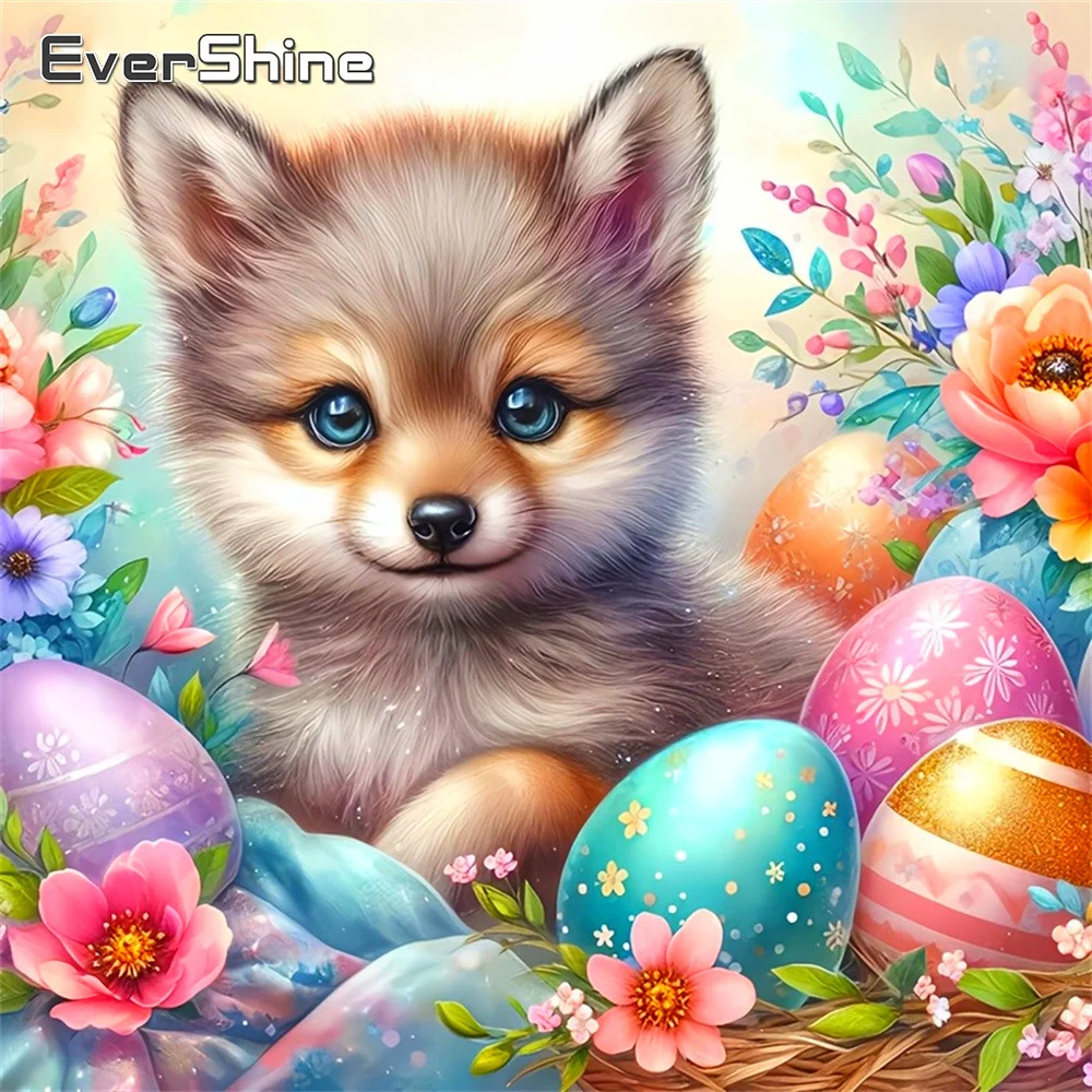 Evershine Diamond Embroidery Animal Picture Of Rhinestones P
