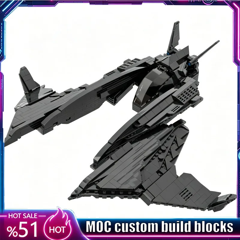 NEW 649Parts Flying Bat Sci Fi Vehicle MOC Model Custom Puzzle Technical DIY Creative Assembly Educational Toy Collection Gifts