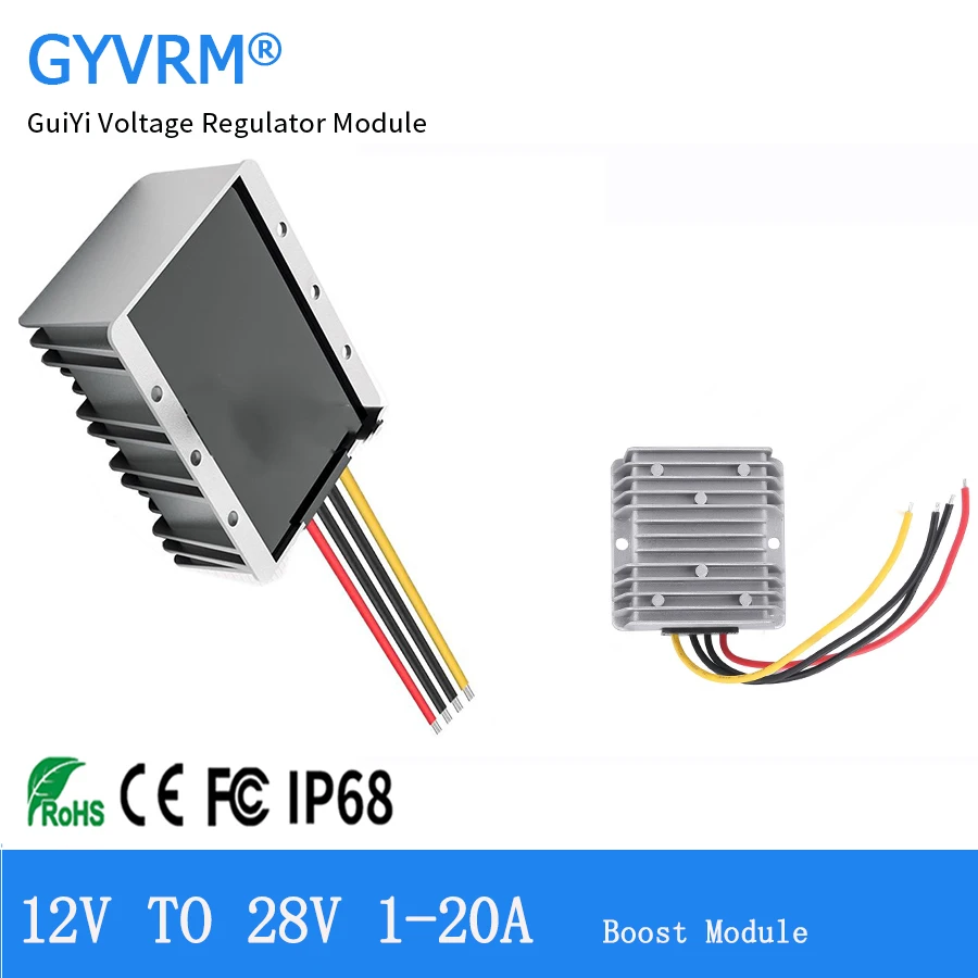 12V to 28V 15A 20A High-power Ultra Large Size Die-casting Aluminum Alloy 12V to 28V 15A 20A DC Power Boost Module