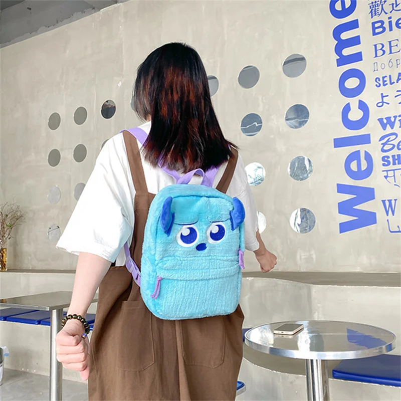 Disney Anime Winnie the Pooh Plush Backpack Kawaii Sullivan Lotso Alien Chip Dale Schoolbag Cartoon Children Plush Bag