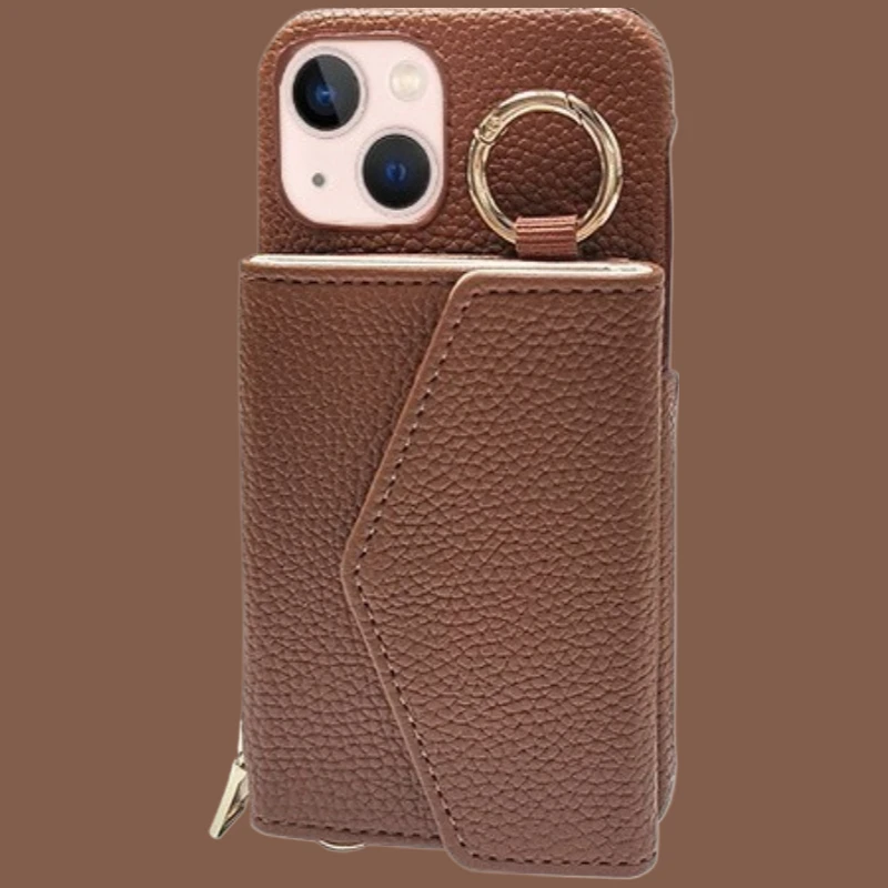 

For iPhone 14 Detached Mirror Wallet Phone Case 13promax Portable Crossbody Lanyard 12Pro Classic Hardware Buckle 11 Holster